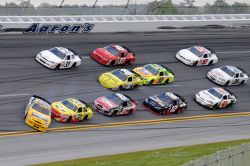 A 10-car accident on the final lap of the race was started when Jamie McMurray was spun in Turn 4. Credit: John Harrelson/Getty Images for NASCAR